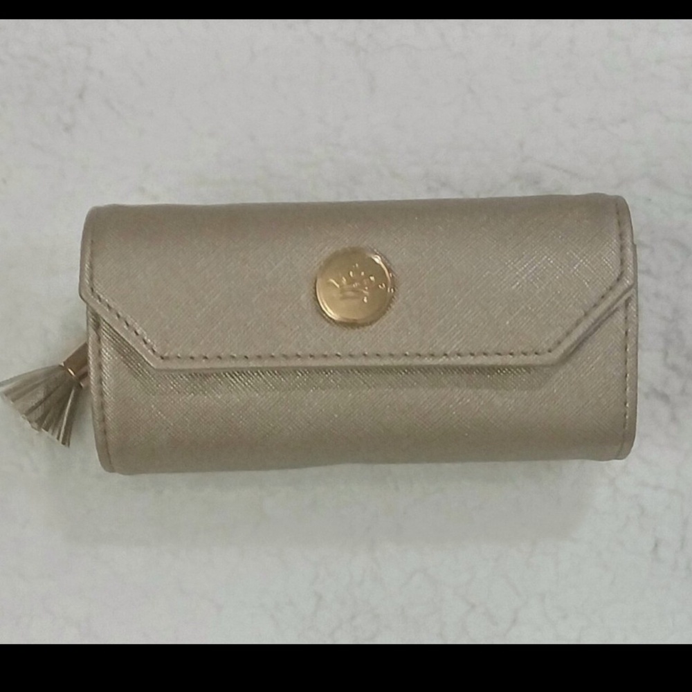 Palmer Travel Jewelry Roll, Organizer In Light Gold. NWOT.